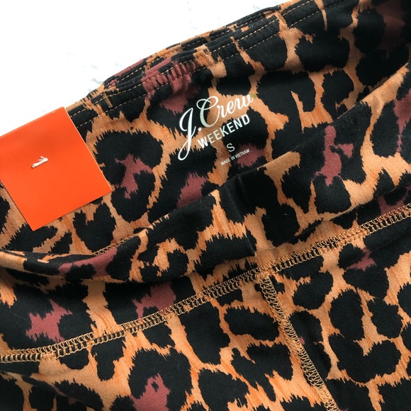 New J. CREW Weekend High-Rise Leopard Legging 7/8 Brown Orange Black AS045 Sz S - Picture 6 of 13